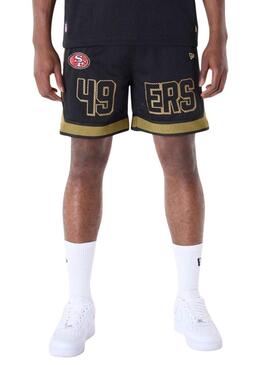 Shorts New Era San Francisco 49ers NFL in mesh nero per uomo