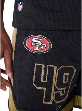 Shorts New Era San Francisco 49ers NFL in mesh nero per uomo