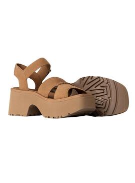 Sandali UGG New Heights con cinturino alla caviglia color cammello per donna