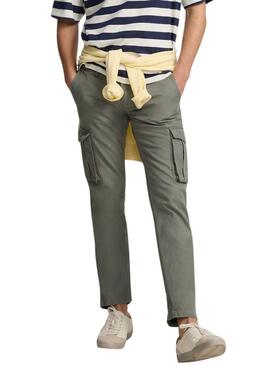 Pantaloni cargo verde Silbon per uomo