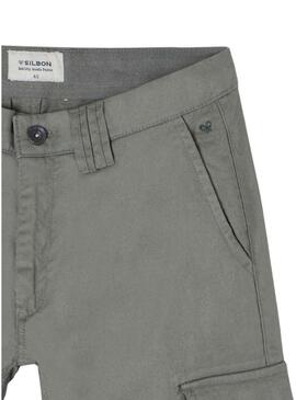 Pantaloni cargo verde Silbon per uomo