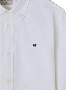 Camicia Silbon a righe gialle e bianche Oxford per uomo