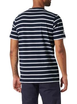 Maglietta Helly Hansen Newport blu scuro e bianca per uomo