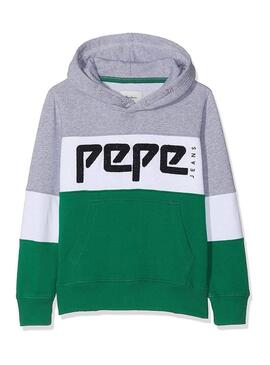 Felpe Pepe Jeans Telmo Color Block Verde Bambino