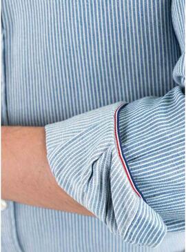 Camicia El Ganso Denim a righe blu per uomo