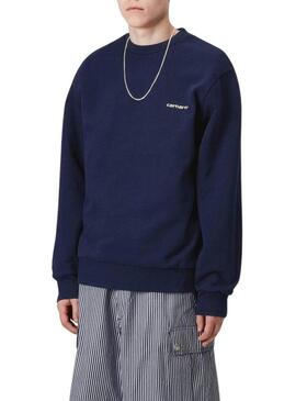 Felpa Carhartt Script blu per uomo