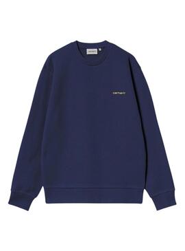 Felpa Carhartt Script blu per uomo
