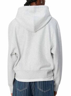 Felpa Carhartt American Zip grigia per donna