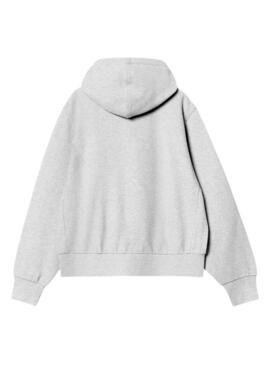 Felpa Carhartt American Zip grigia per donna