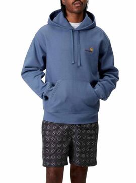 Felpa Carhartt American Script blu per uomo
