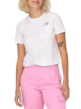 Maglietta bianca Only Polly per donna