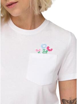 Maglietta bianca Only Polly per donna