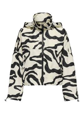 Giacca antivento Only Betty bianca e nera da donna