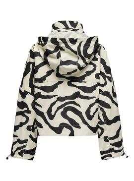 Giacca antivento Only Betty bianca e nera da donna