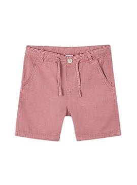 Bermuda Mayoral in lino rosa lavato per bambino