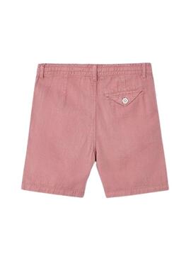 Bermuda Mayoral in lino rosa lavato per bambino