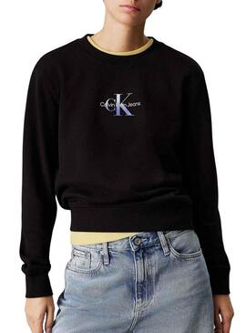 Felpa Calvin Klein Jeans Gradient nera per donna.