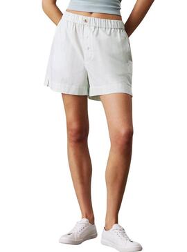Shorts Calvin Klein Jeans Summer Poplin turchese per donna.