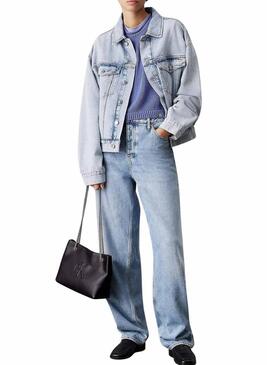 Borsa Calvin Klein Jeans Chain nera per donna