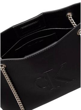 Borsa Calvin Klein Jeans Chain nera per donna