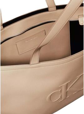 Borsa Calvin Klein Jeans Tote beige per donna