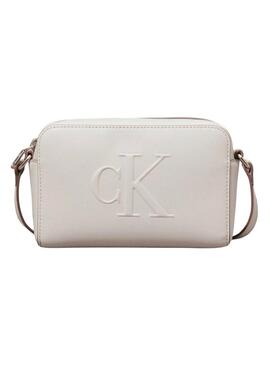 Borsa Calvin Klein Jeans Sculpted Camera bianca per donna