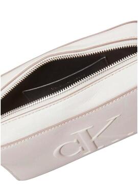 Borsa Calvin Klein Jeans Sculpted Camera bianca per donna