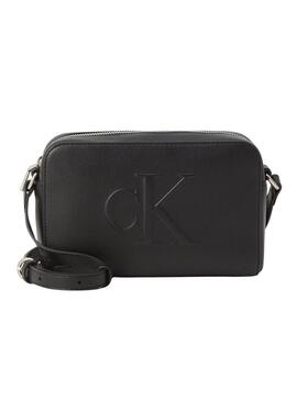 Borsa Calvin Klein Jeans Sculpted Camera nera da donna