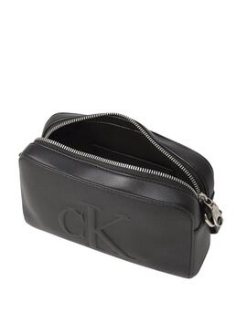 Borsa Calvin Klein Jeans Sculpted Camera nera da donna
