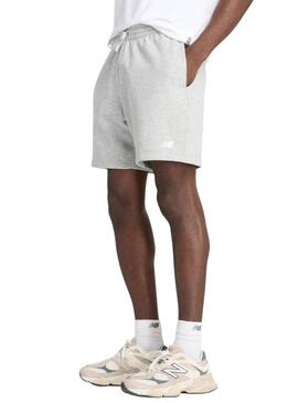Short New Balance 7 French Terry grigio per uomo