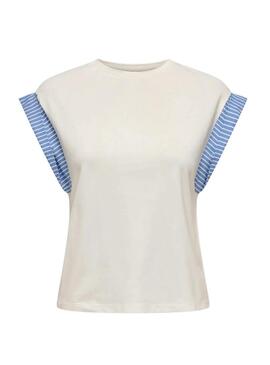 Maglietta Only Dawn bianca e blu per donna
