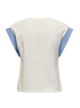 Maglietta Only Dawn bianca e blu per donna