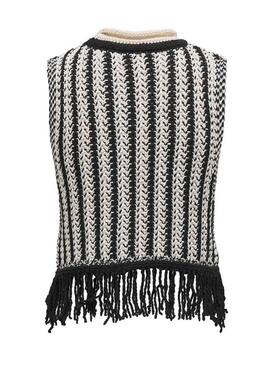 Top Only Laina blanco e nero per donna.
