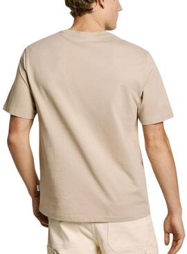 Maglietta Pepe Jeans Dumas beige per uomo