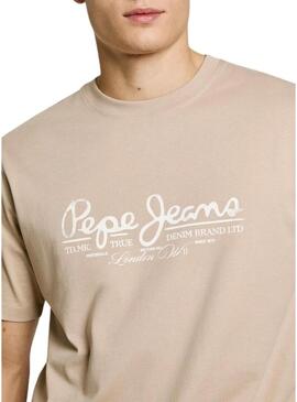 Maglietta Pepe Jeans Dumas beige per uomo
