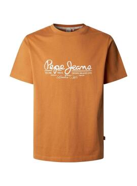 Maglietta Pepe Jeans Dumas arancione per uomo