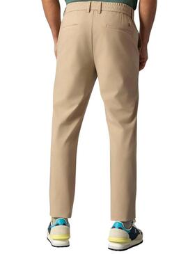 Pantaloni tecnici ultraleggeri El Pulpo beige con lacci per uomo.