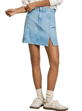 Gonna Pepe Jeans Slit in denim per donna