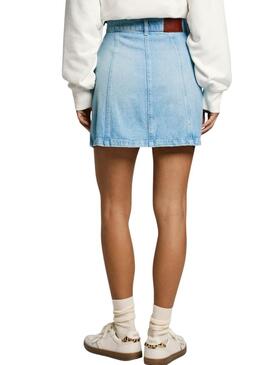 Gonna Pepe Jeans Slit in denim per donna