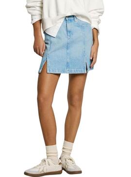 Gonna Pepe Jeans Slit in denim per donna