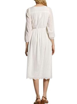 Abito Pepe Jeans Deepty bianco per donna