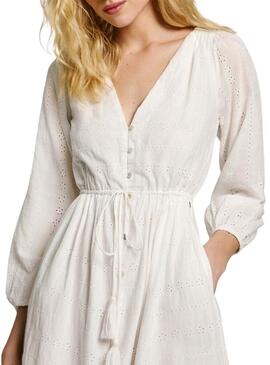 Abito Pepe Jeans Deepty bianco per donna