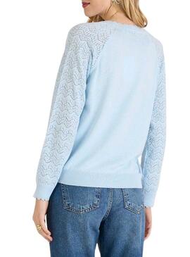 Giacca a maglia Naf Naf blu chiaro da donna
