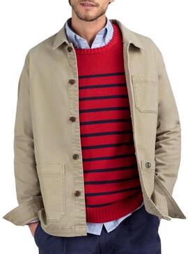 Camicia sovraffusa El Ganso Garment beige per uomo