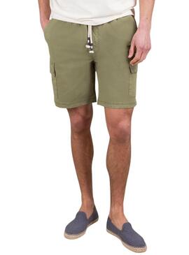 Bermuda El Ganso cargo Garment dyed verde per uomo