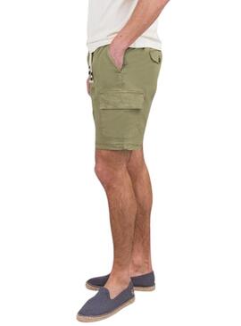 Bermuda El Ganso cargo Garment dyed verde per uomo