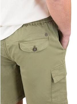 Bermuda El Ganso cargo Garment dyed verde per uomo