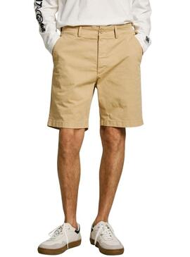 Bermuda Pepe Jeans regular chino beige Uomo