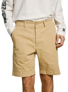 Bermuda Pepe Jeans regular chino beige Uomo