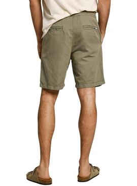 Bermuda Pepe Jeans Smart Relaxed in lino verde per uomo